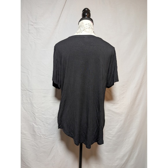 Old‎ Navy Women's Luxe Black Scoop Neck Draped T-Shirt Size Large - Picture 3 of 6